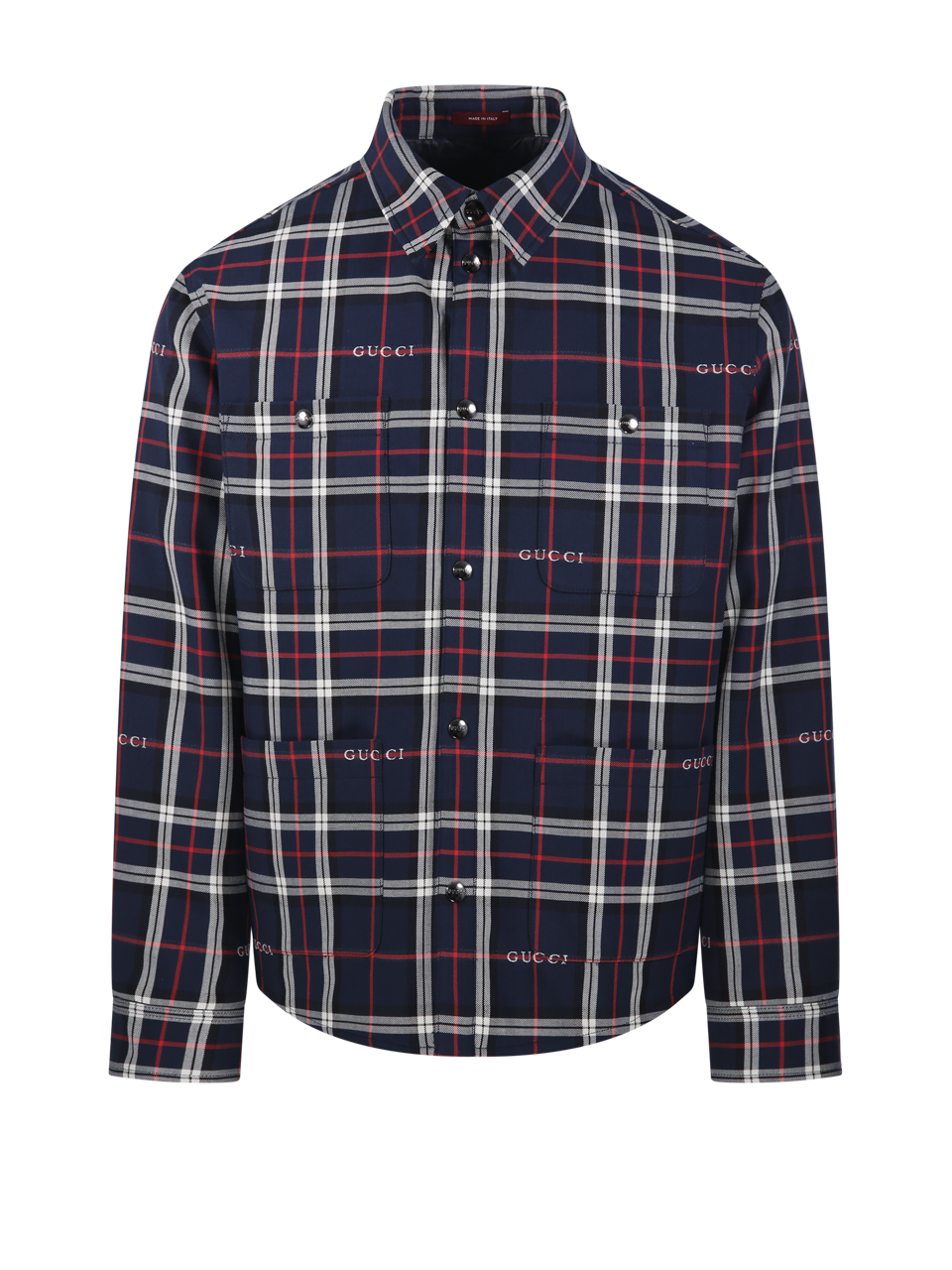 MEN GUCCI BLUE COTTON OVERSHIRT