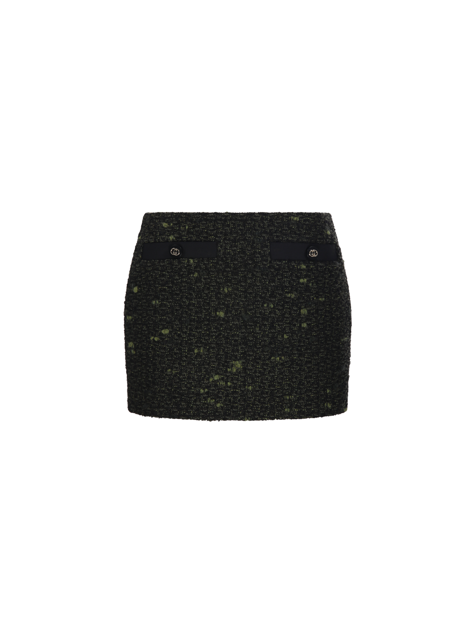 DONNA GUCCI GONNA IN LANA NERA MULTICOLORE