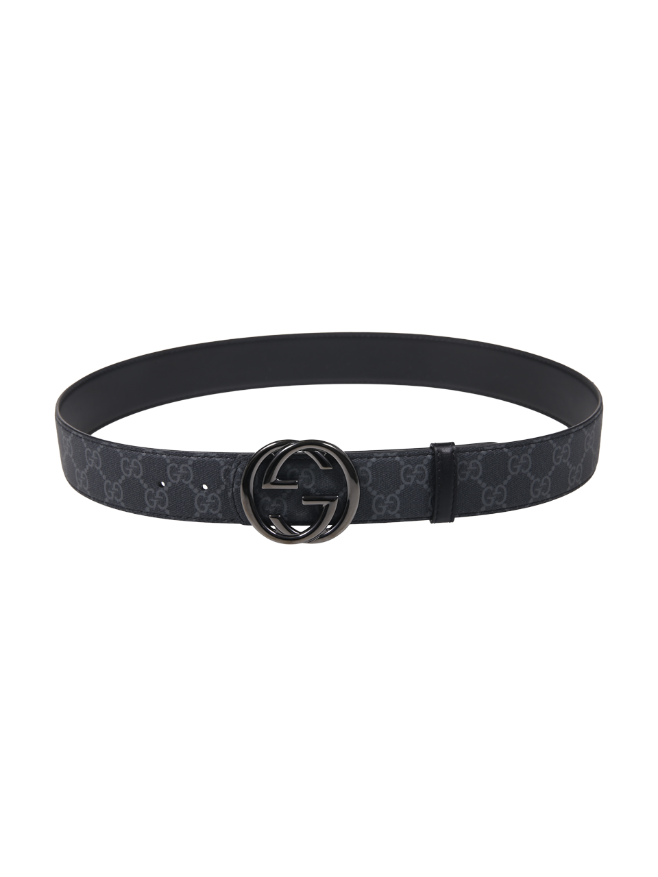 MEN GUCCI BLACK CALF SKIN BELT W.40 REVERSIBLE