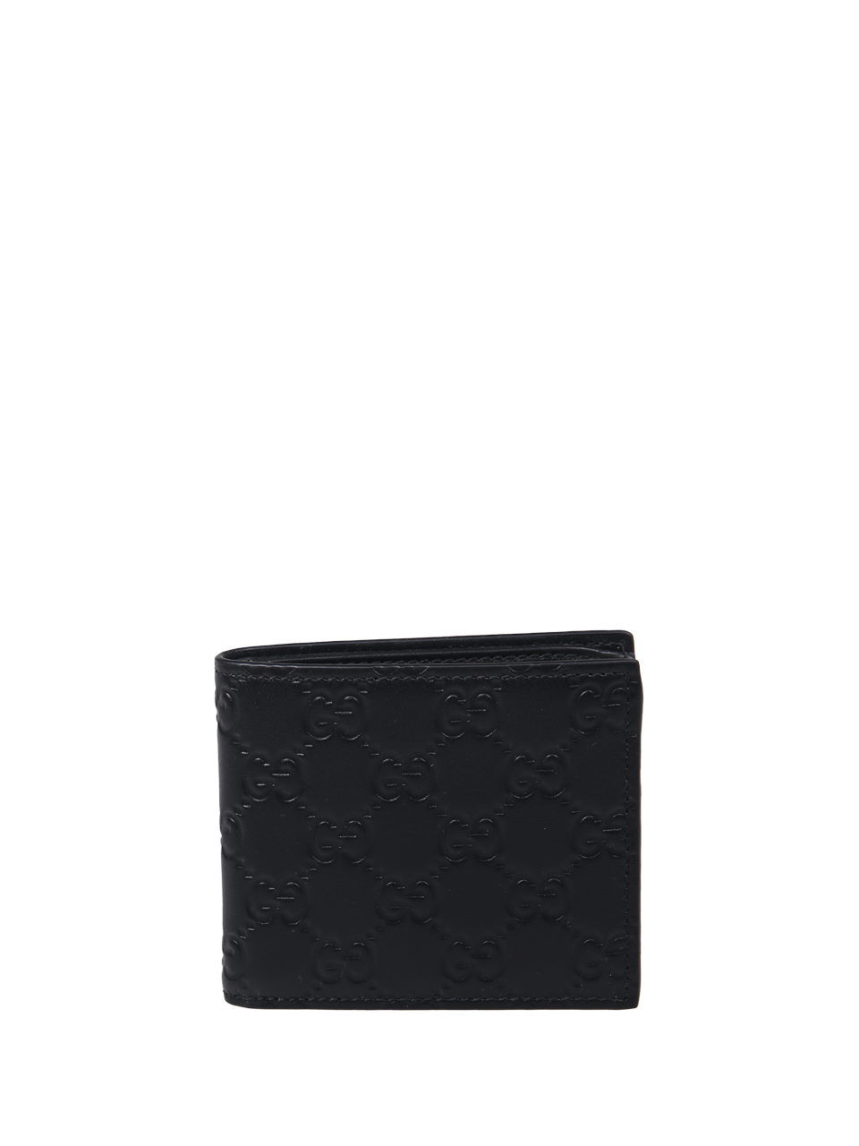 MEN GUCCI BLACK CALF SKIN BILL WALLET