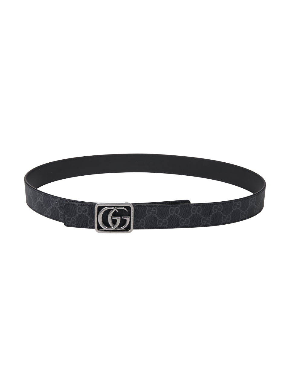 MEN GUCCI BLACK CALF SKIN BELT W.35 REVERSIBLE