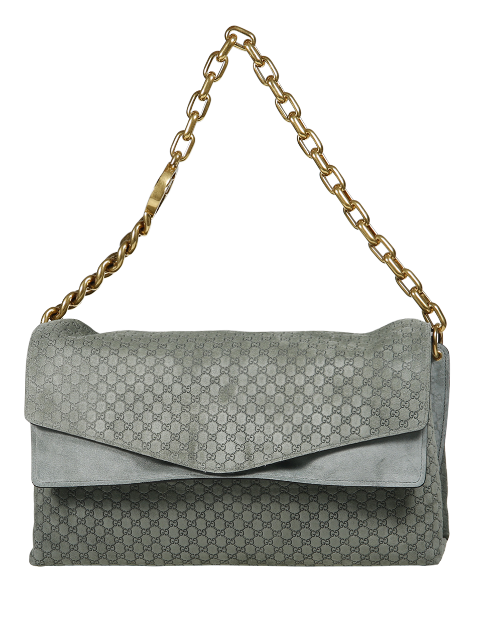 WOMAN GUCCI GREEN CALF SKIN CHAIN SHOULDER BAG