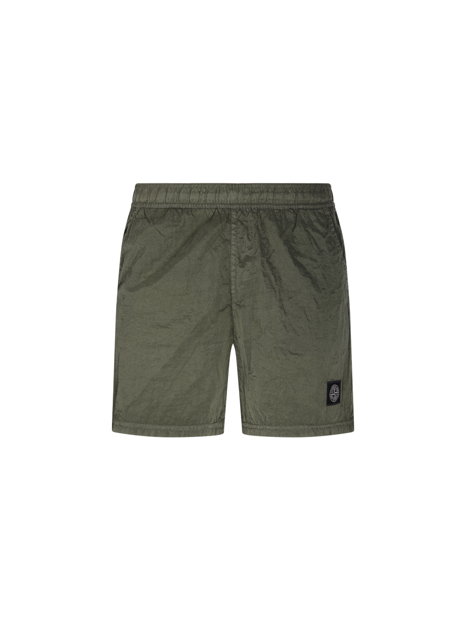 MEN STONE ISLAND GREEN POLYAMIDE SHORTS