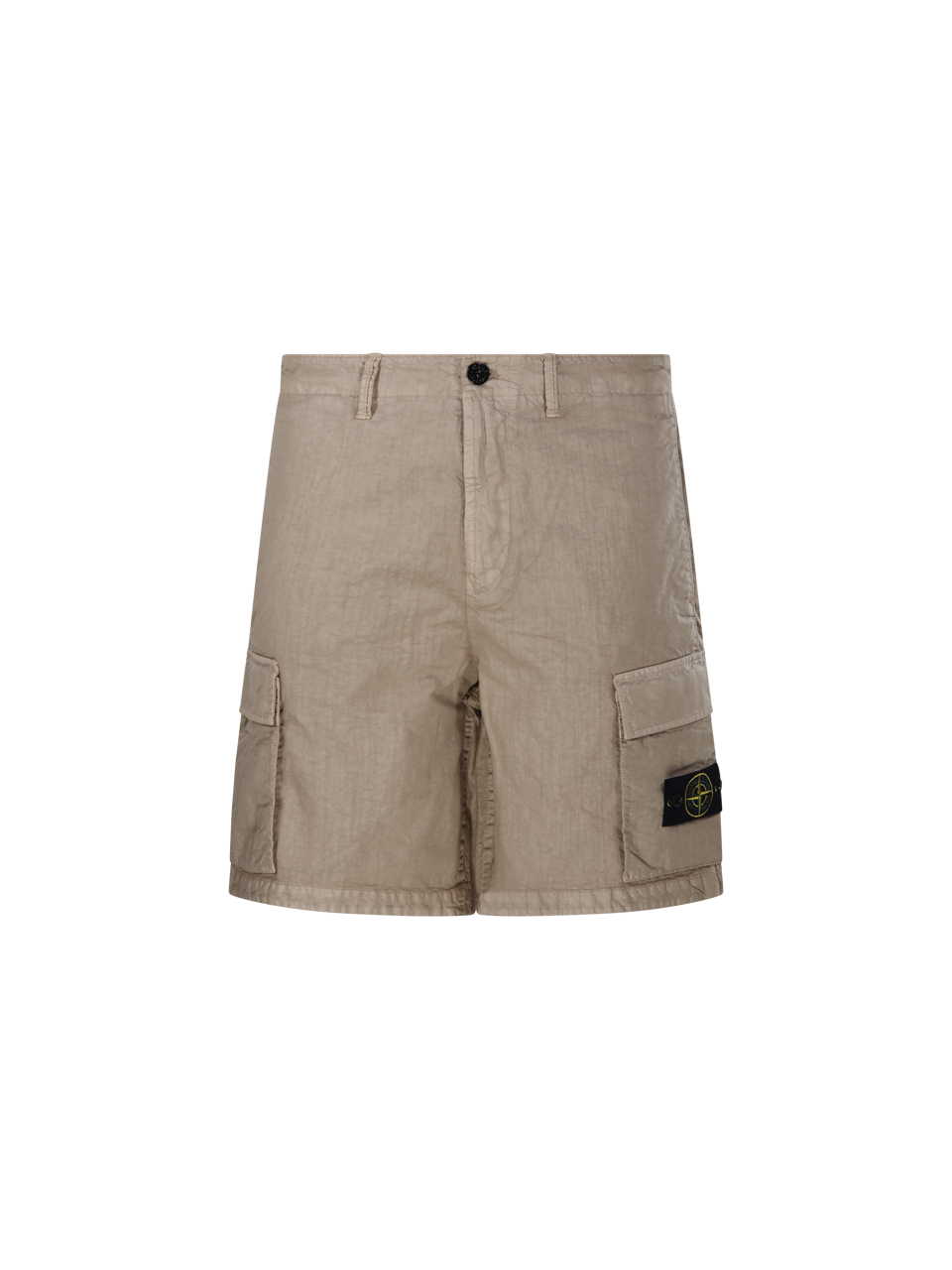 MEN STONE ISLAND BEIGE POLYAMIDE LOOSE WIDE LEG BERMUDA