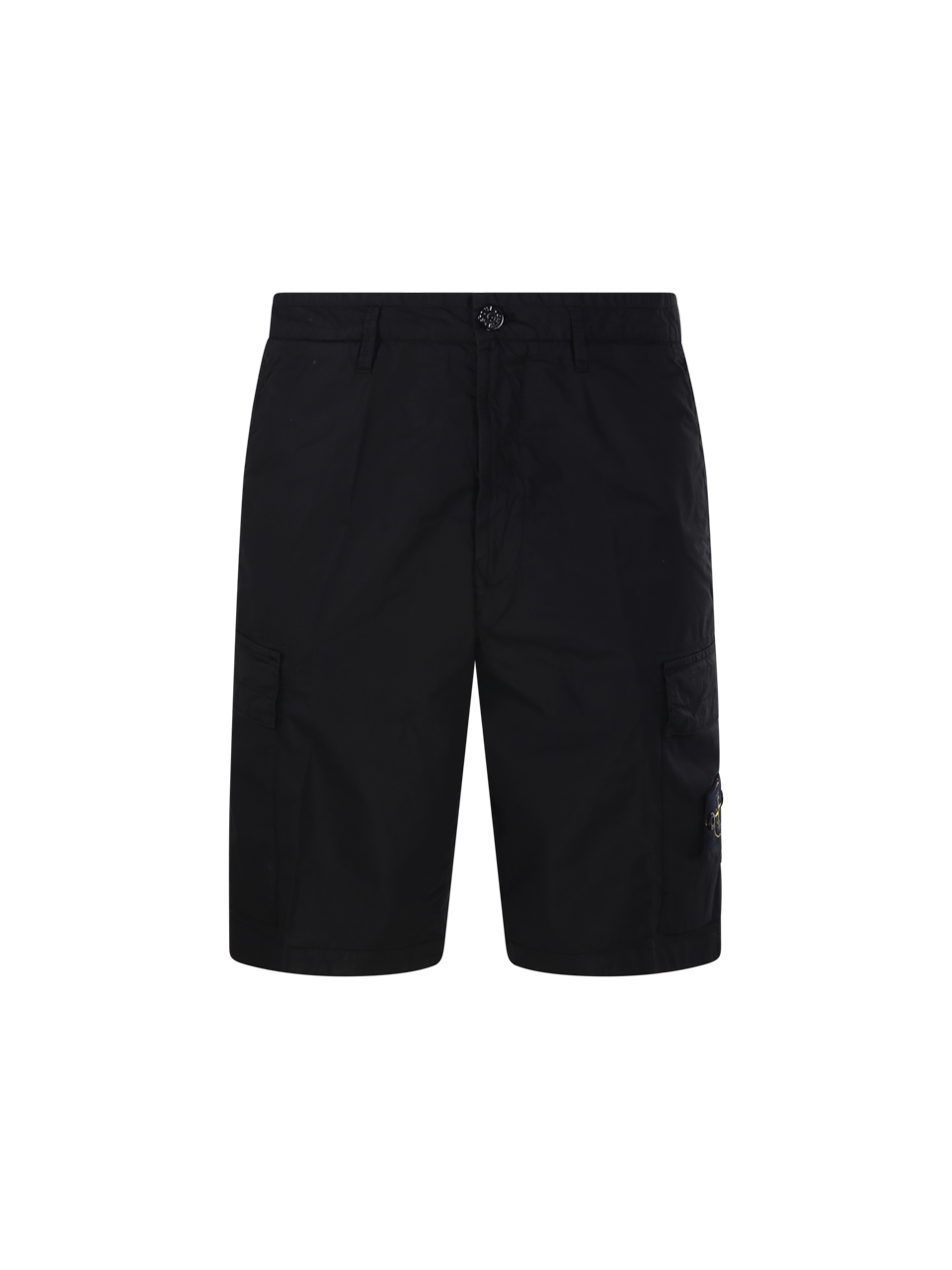 UOMO STONE ISLAND BERMUDA REGOLARI IN COTONE NERO