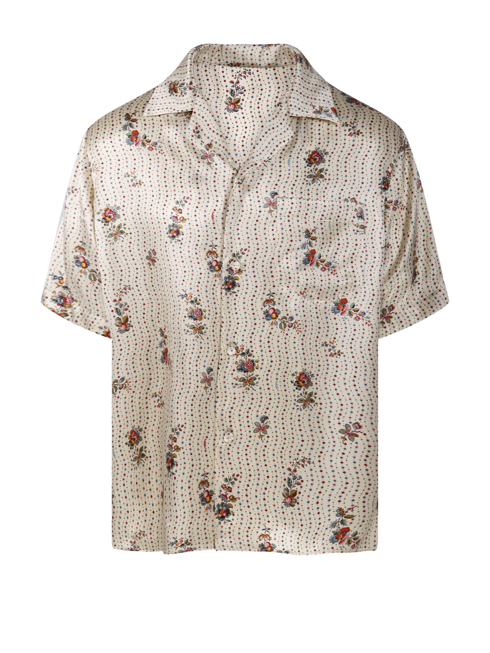 MEN VALENTINO NUDE SILK BOWLING SHIRT