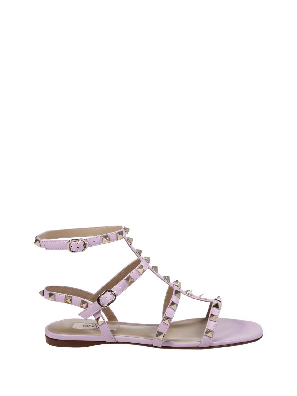 WOMAN VALENTINA GARAVANI PINK CALF LEATHER SANDAL ROCKSTUD T. 05