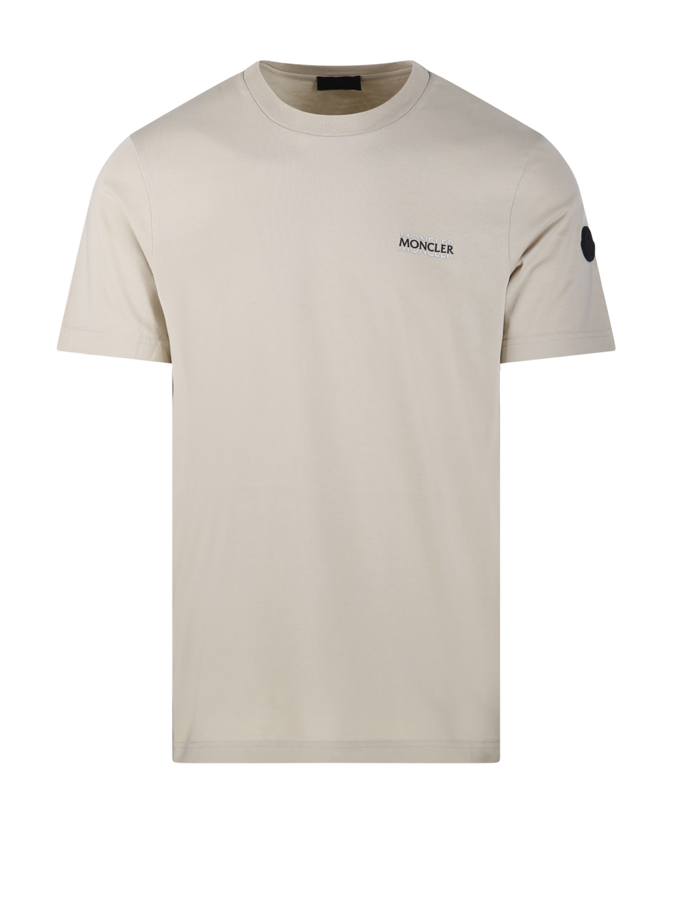 UOMO MONCLER T-SHIRT BEIGE IN COTONE SS