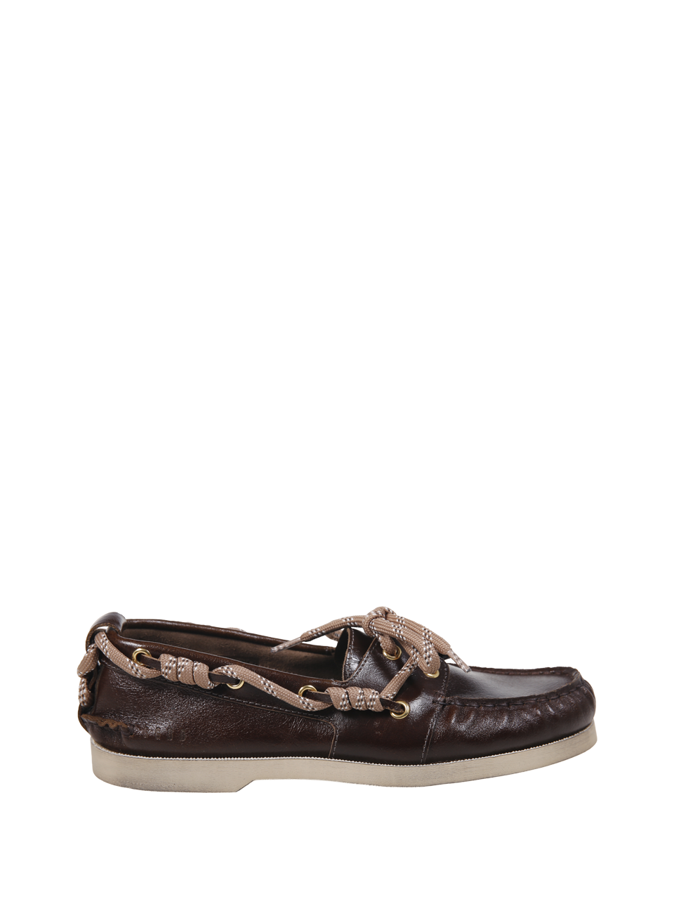 WOMAN GOLDEN GOOSE BROWN LEATHER BOAT MOCASSIN  