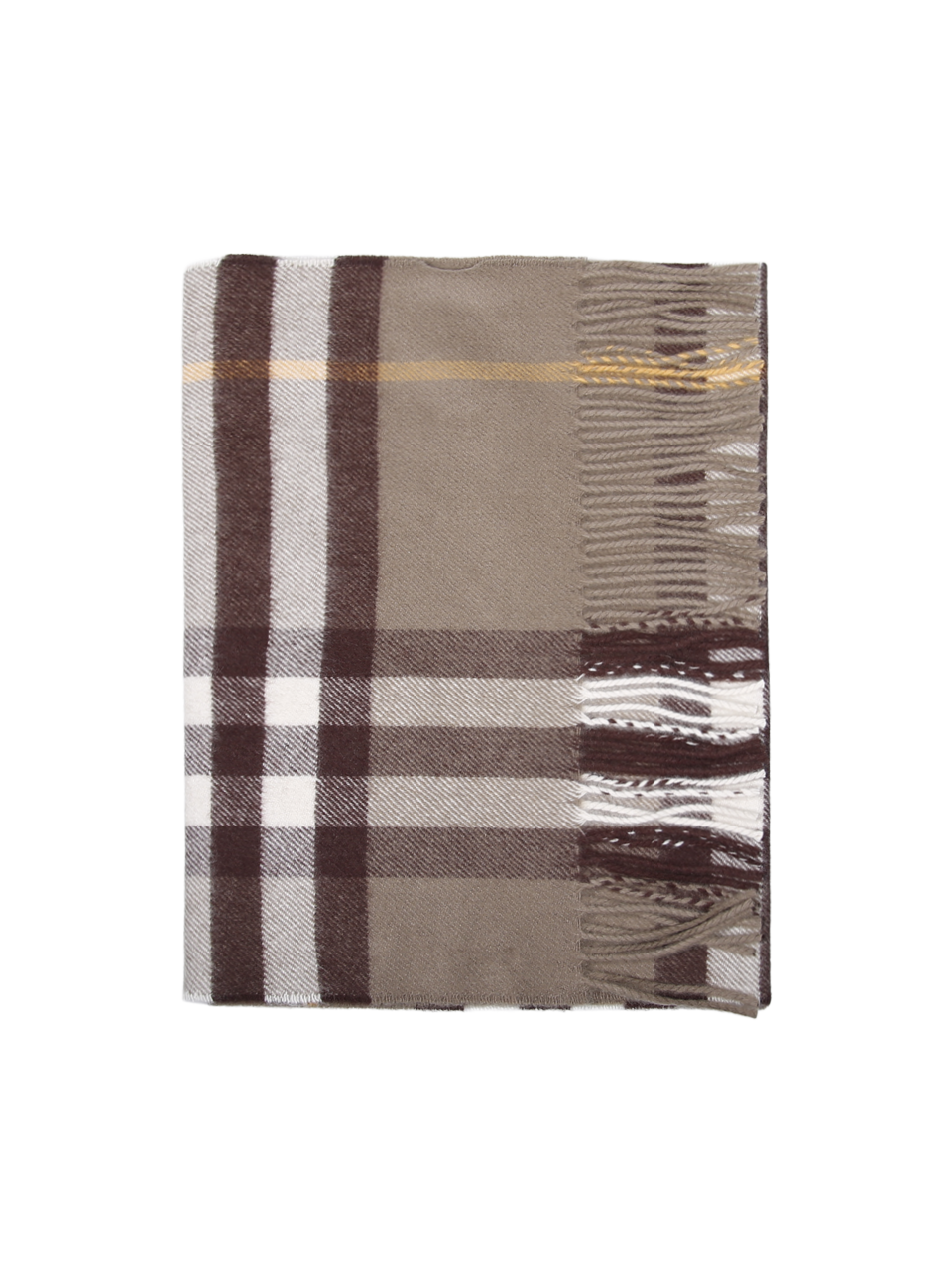 WOMAN BURBERRY BROWN CASHMERE SCARF