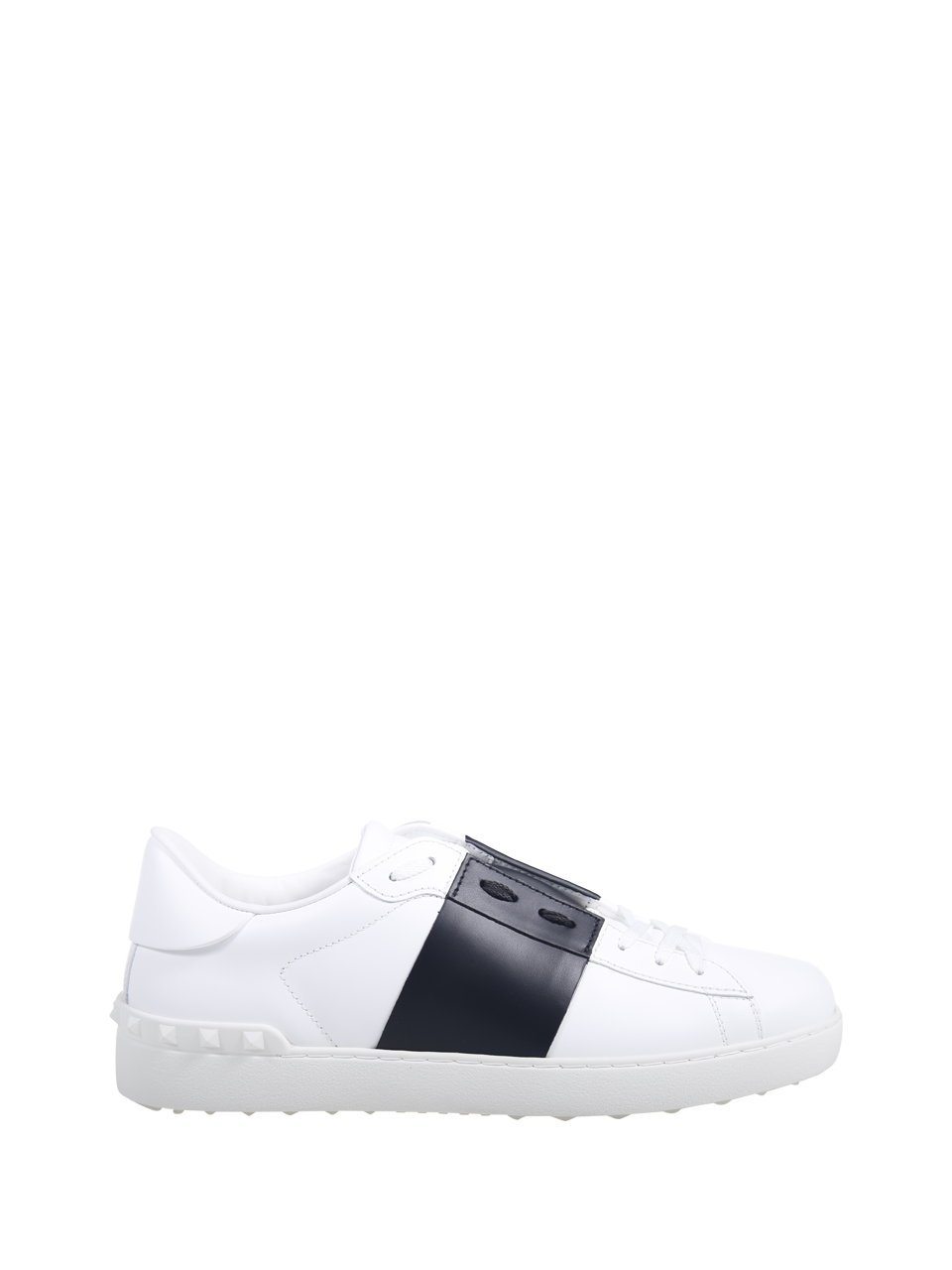 MEN VALENTINO GARAVANI WHITE CALF LEATHER OPEN SNEAKER