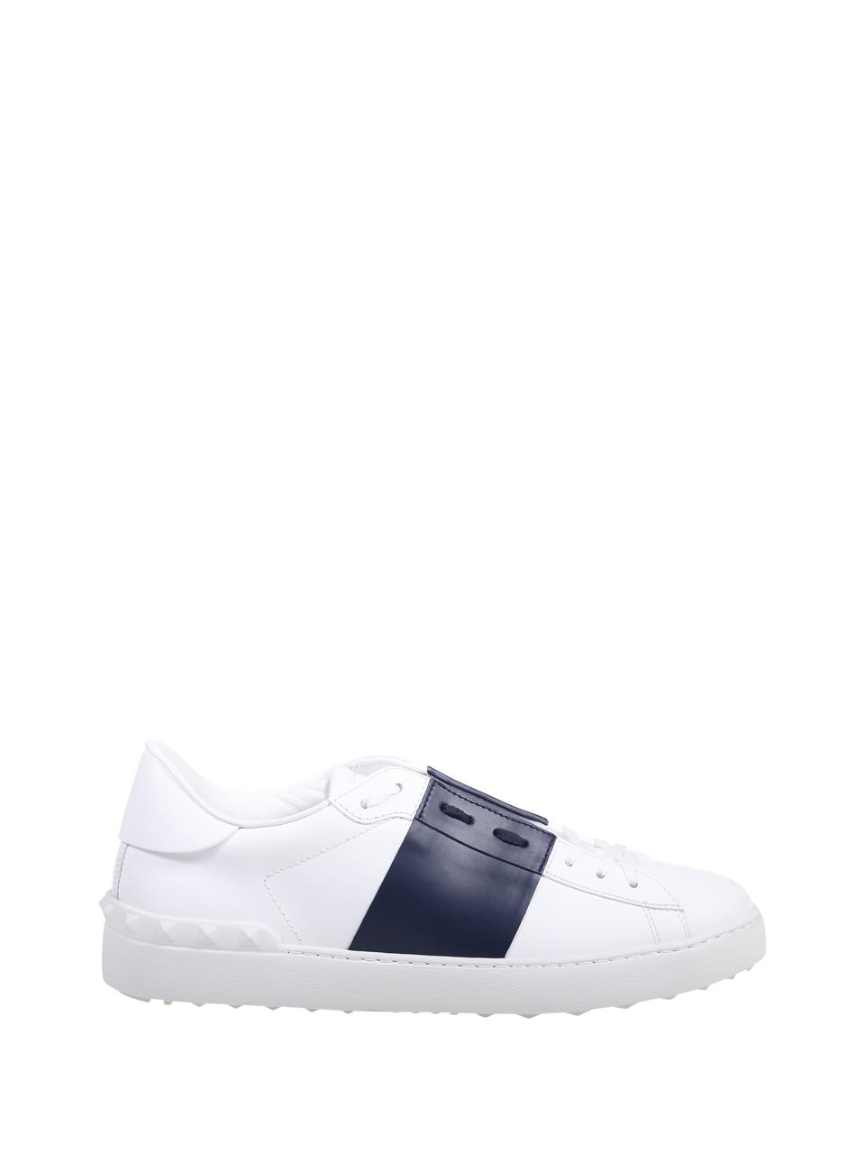 MEN VALENTINO GARAVANI WHITE CALF LEATHER OPEN SNEAKER