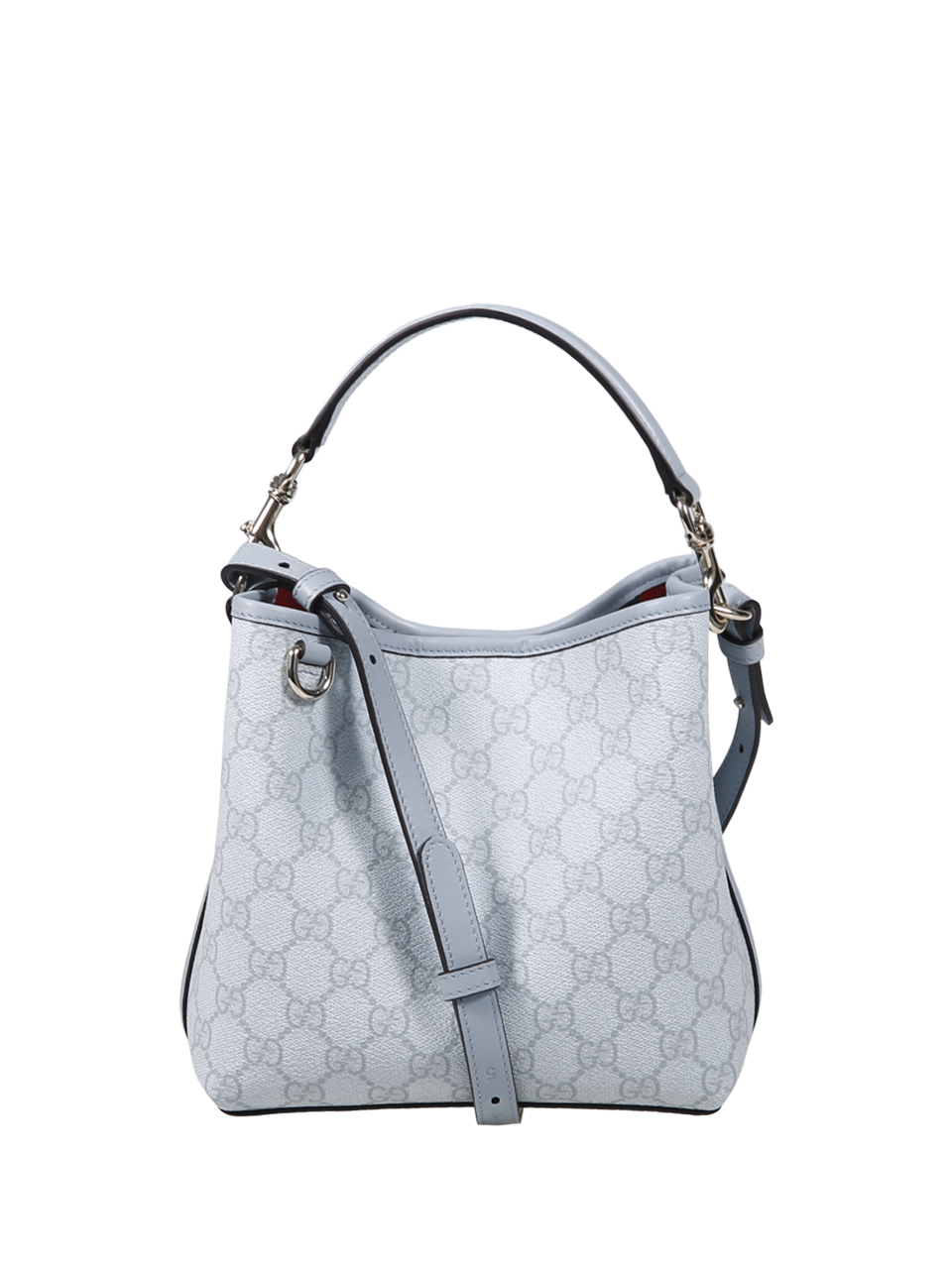 WOMAN GUCCI SKYBLUE CALF SKIN EMBLEM S SATCHEL