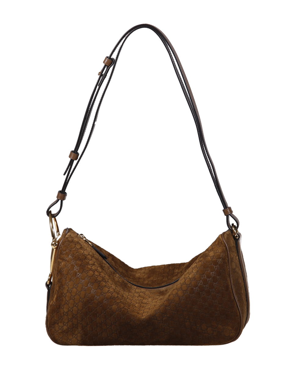 WOMAN GUCCI BROWN CALF SKIN HALF HORSEBIT BAG