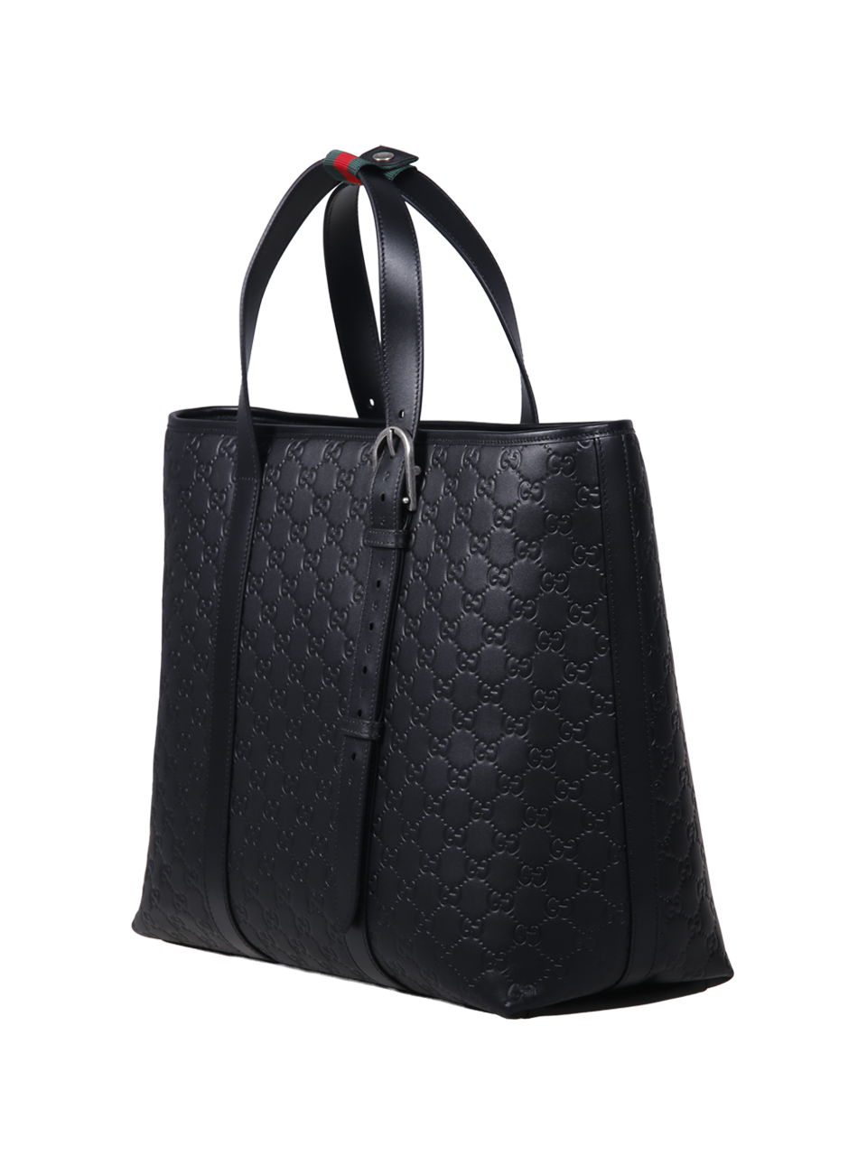 MEN GUCCI BLACK CALF SKIN TOTE BAG 