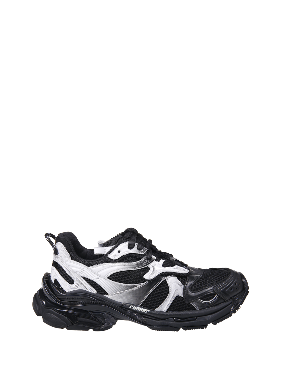 MEN BALENCIAGA BLACK POLYURETHANE RUNNER 2 SNEAKER