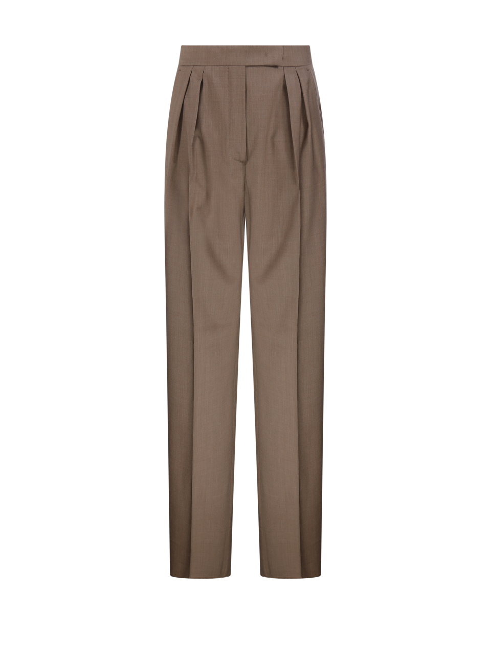 DONNA MAXMARA PANTALONI ZIMINO IN LANA VERGINE MARRONE