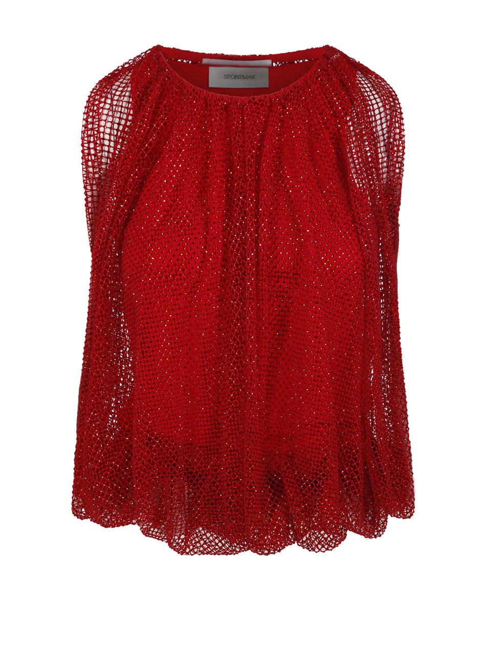 WOMAN MAXMARA SPORTMAX RED POLYESTER NODO TANK TOP