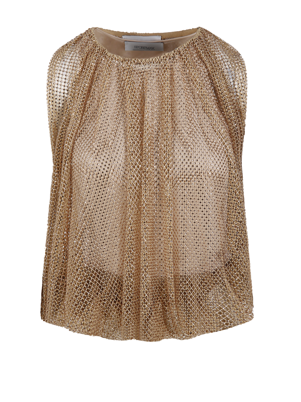 WOMAN MAXMARA SPORTMAX BEIGE POLYESTER NODO TANK TOP