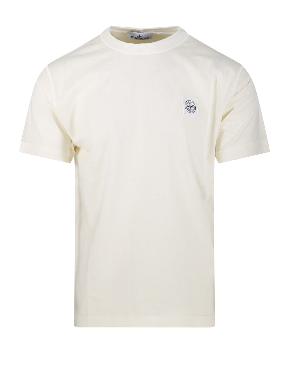 MEN STONE ISLAND WHITE COTTON SS T-SHIRT