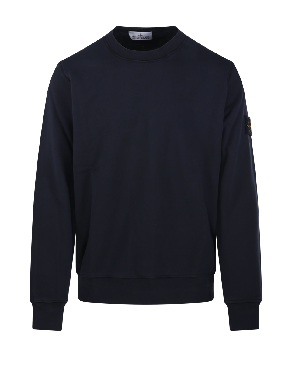 MEN STONE ISLAND BLUE COTTON ROUND NECK SWEATSHIRT