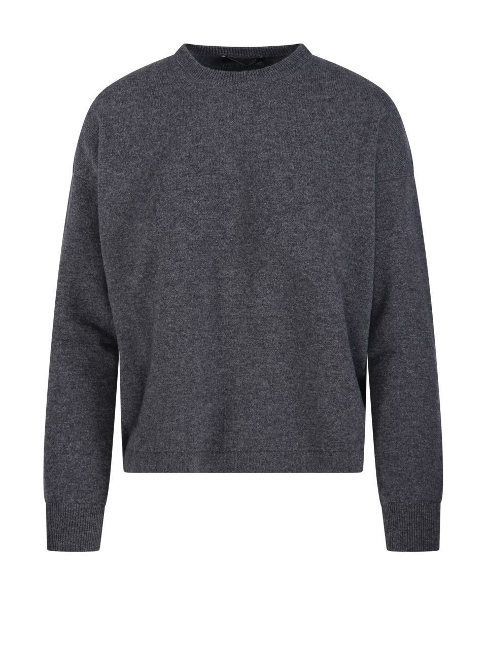 WOMAN MAXMARA S GREY VIRGIN WOOL NEBBIE ROUND NECK SWEATER