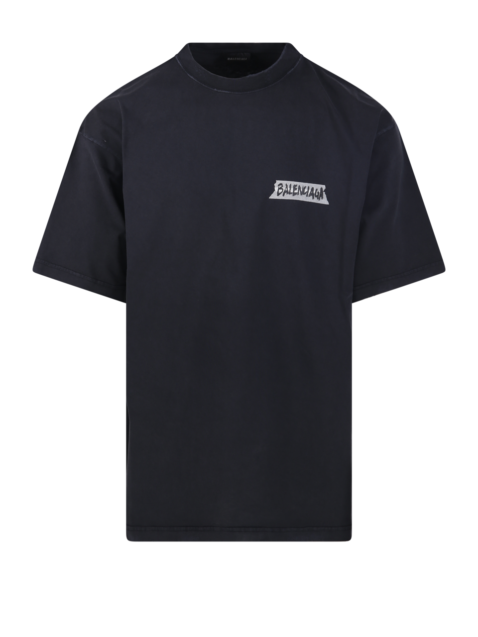 MEN BALENCIAGA BLACK COTTON MEDIUM FIT T-SHIRT