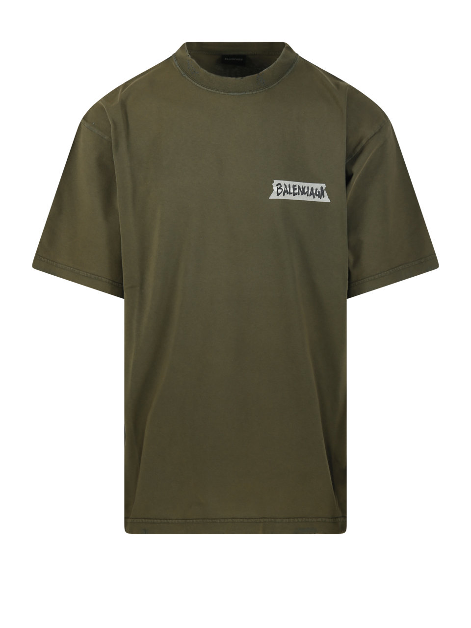 MEN BALENCIAGA GREEN COTTON MEDIUM FIT T-SHIRT