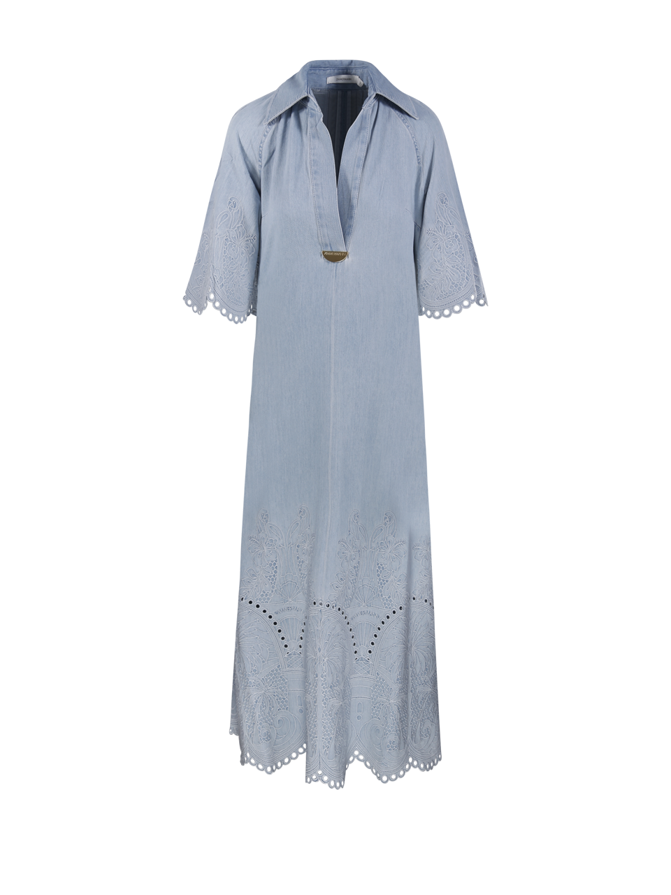 DONNA ZIMMERMANN ABITO MIDI IN DENIM DI COTONE BLU