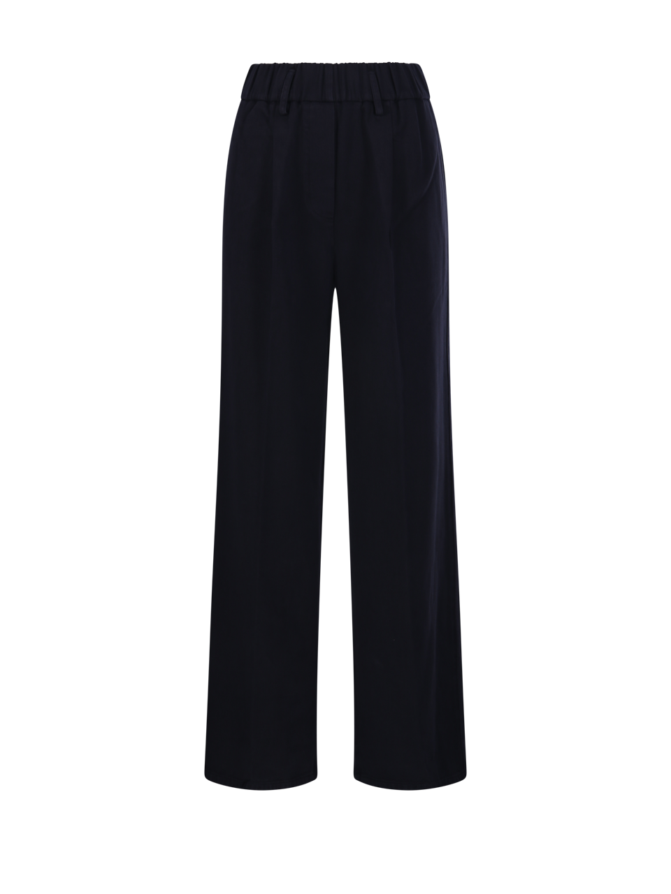 WOMAN FORTE FORTE DARK BLUE COTTON ELASTICATED LOOSE PANT