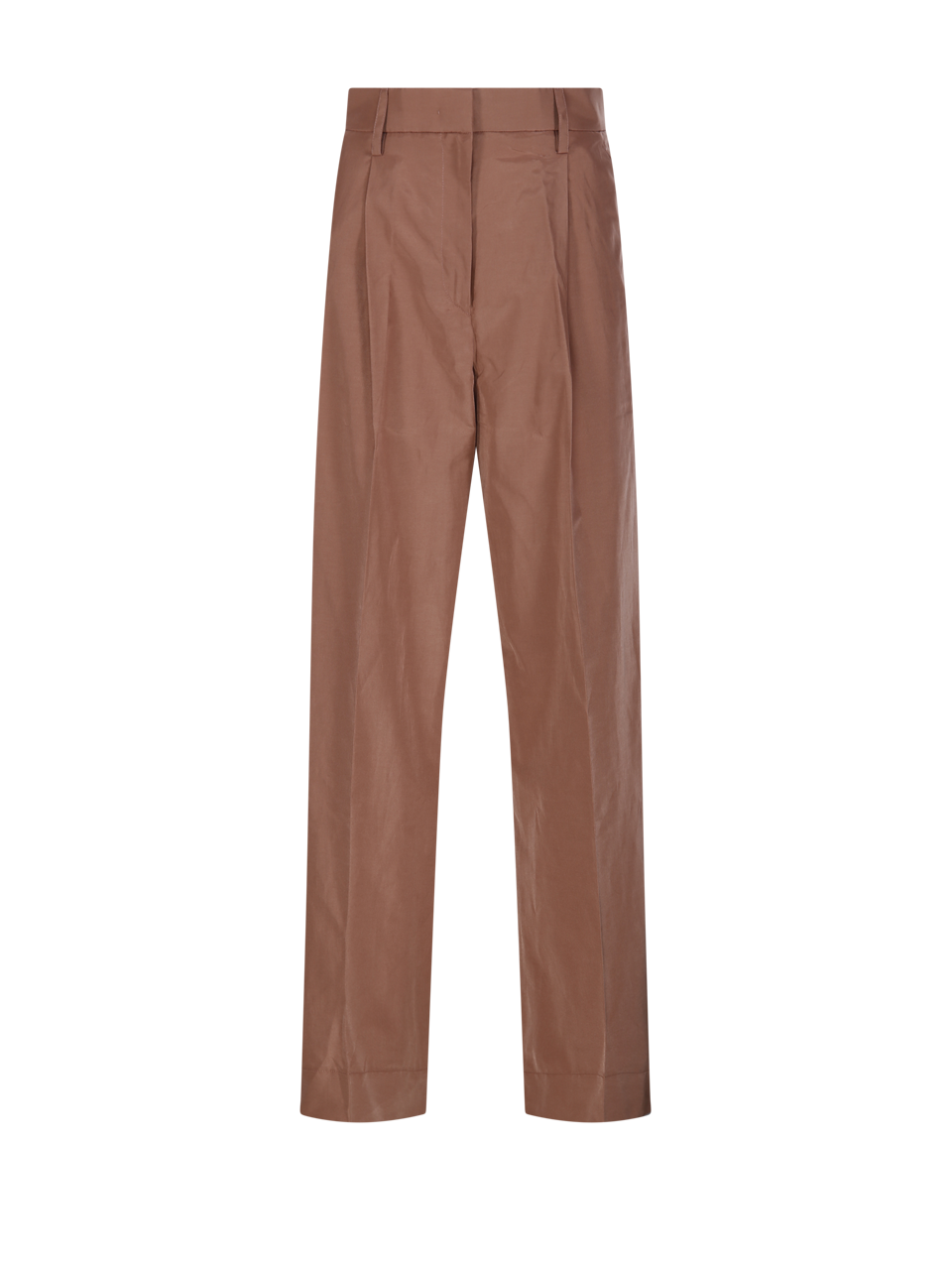 WOMAN FORTE FORTE PINK POLYESTER HIGH WAIST STRAIGHT PANT