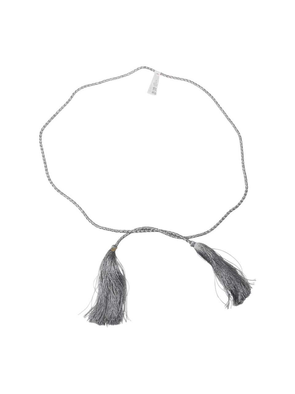WOMAN FORTE FORTE GREY GLASS CRYSTALS AND TASSELS STRING BELT