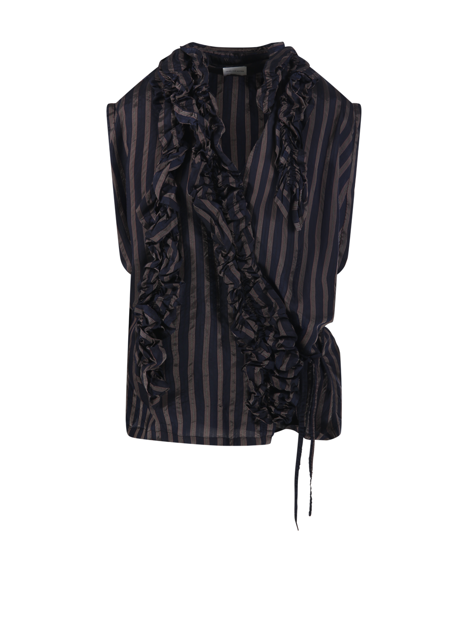 WOMAN DRIES VAN NOTEN BLUE CUPRO CLEMATIS SHIRT