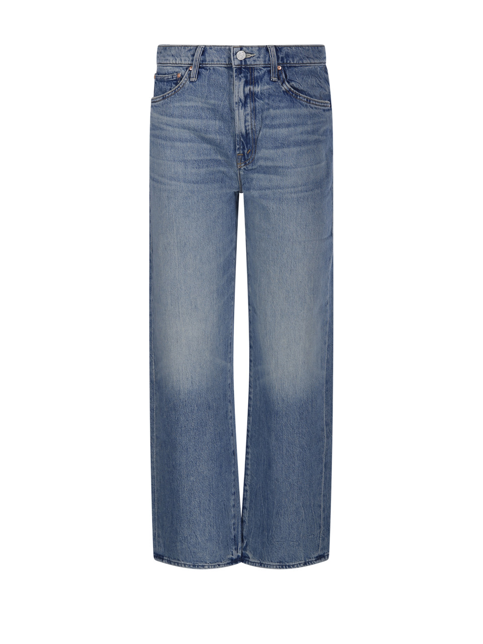 DONNA MOTHER JEANS THE DODGER FLOOD BLU IN COTONE