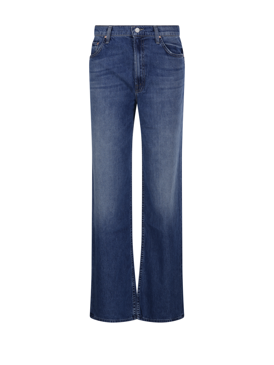 WOMAN MOTHER BLUE COTTON THE RERUN ZIP SNEAK JEANS