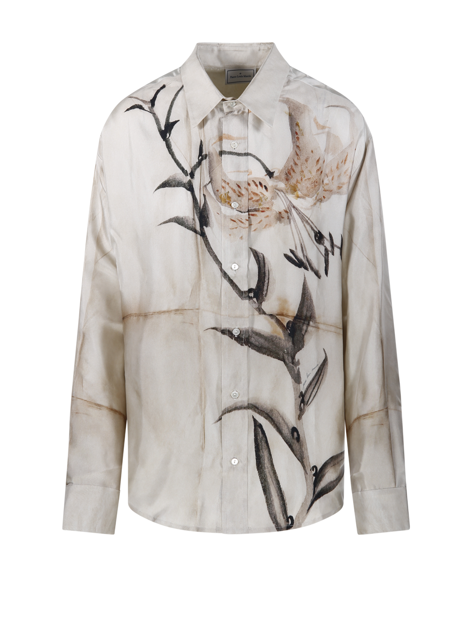 WOMAN PIERRE LOUISE MASCIA NUDE SILK ALOE LONGSLEEVE SHIRT