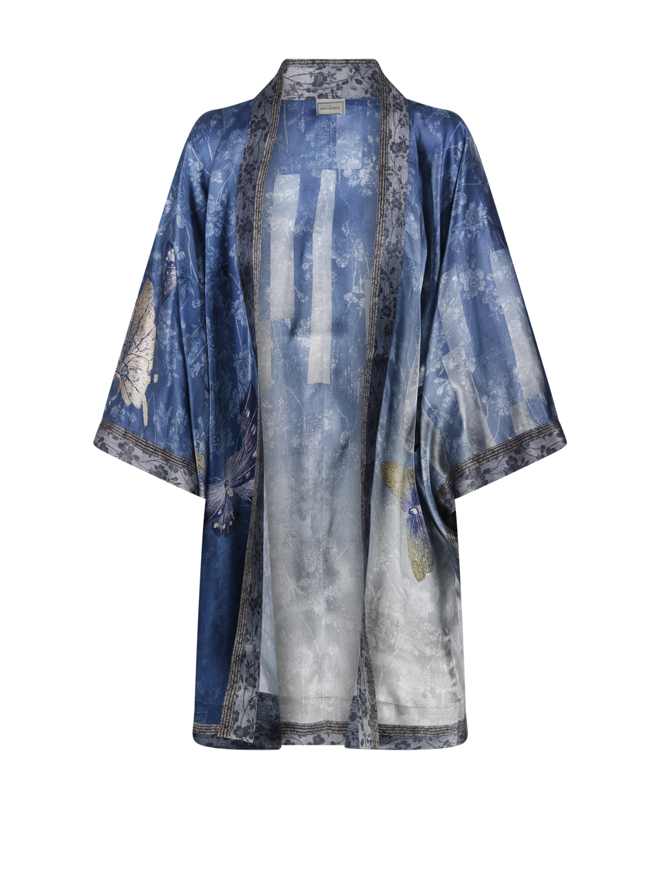 WOMAN PIERRE LOUISE MASCIA BLUE SILK MUTKA KIMONO