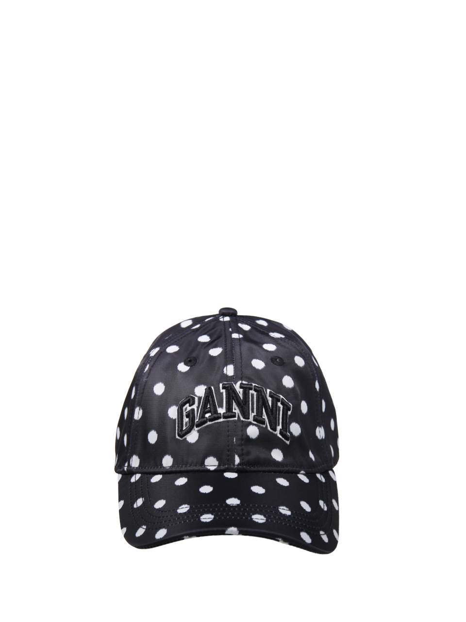 WOMAN GANNI BLACK RECYCLED POLYESTER PRINTED NYLON CAP