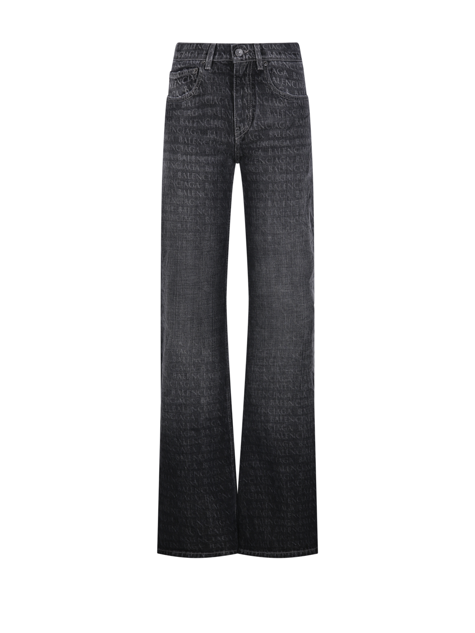 WOMAN BALENCIAGA BLACK COTTON WIDE LEG PANT