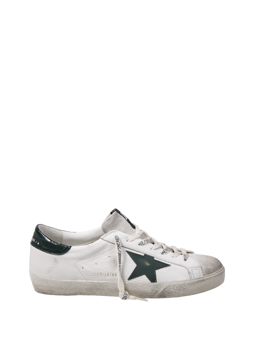 MEN GOLDEN GOOSE WHITE LEATHER SUPER STAR SNEAKERS 