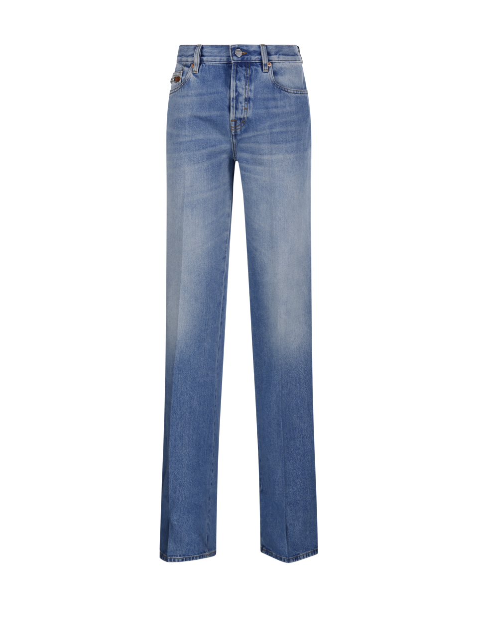 WOMAN GUCCI BLUE COTTON FLARE JEANS