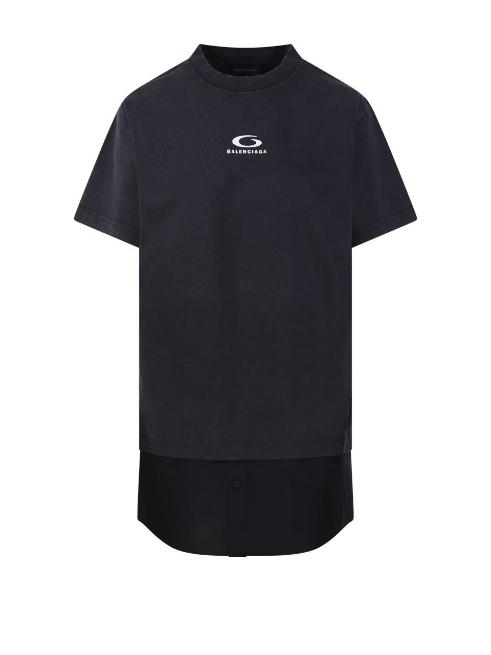 DONNA BALENCIAGA ABITO CAMICIA IBRIDO IN COTONE NERO