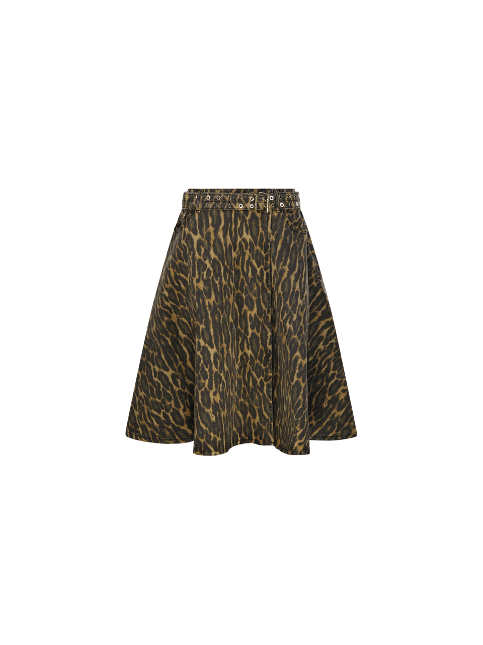 WOMAN GANNI MULTICOLOR ORGANIC COTTON PRINT DENIM WRAP MIDI SKIRT