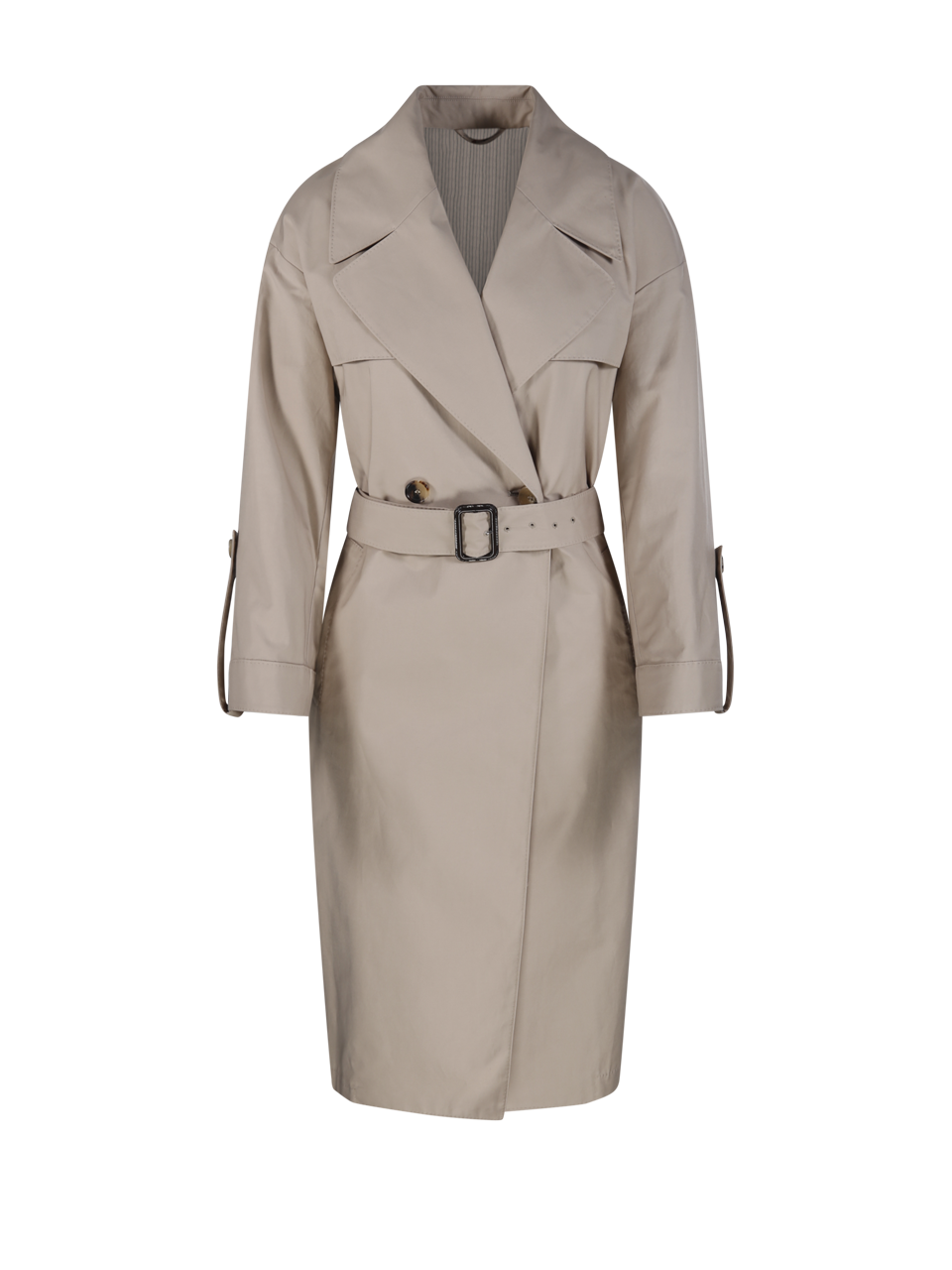 WOMAN MAXMARA THE CUBE BEIGE COTTON AMOUR LONG TRENCH