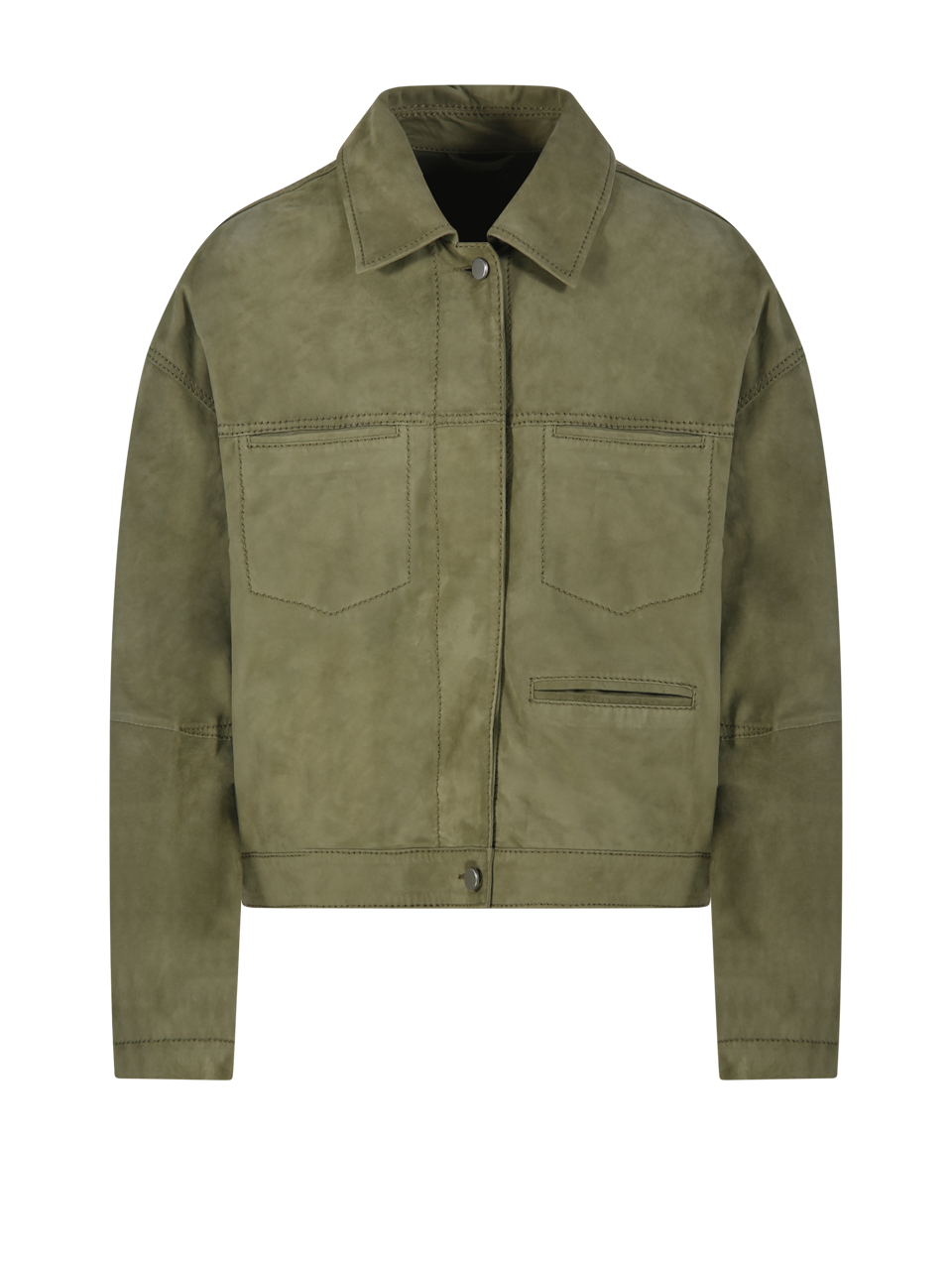 WOMAN DESA 1972 GREEN LEATHER LEATHER JEANS INSPIRED JACKET