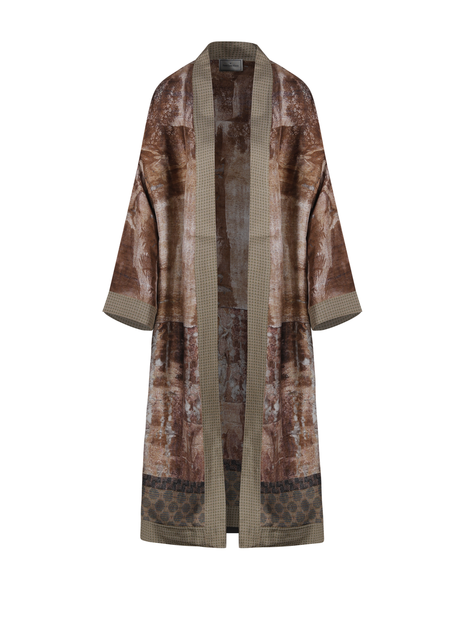 DONNA PIERRE LOUISE MASCIA KIMONO ALOE IN SETA ROSA ANTICO 