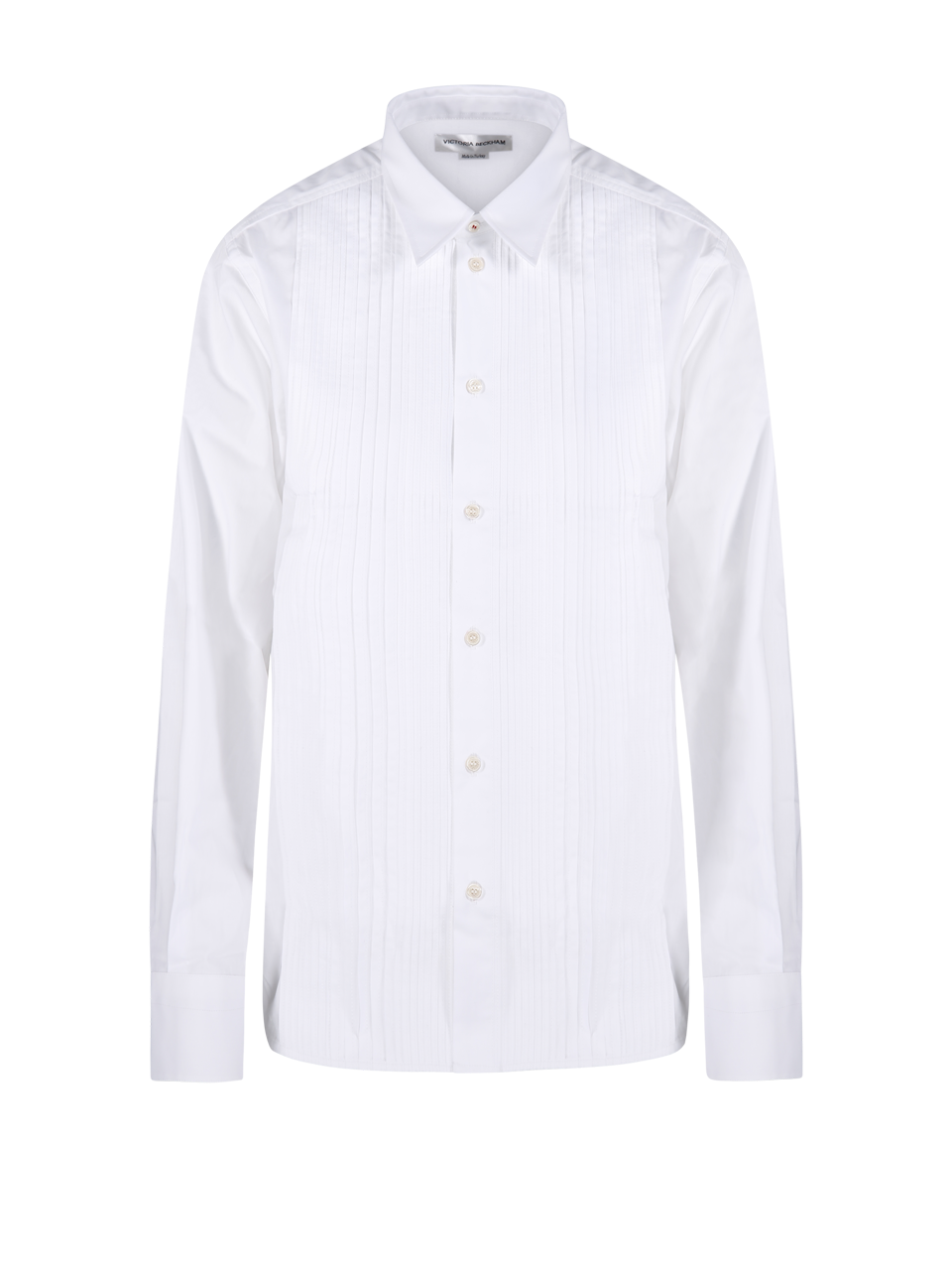 WOMAN VICTORIA BECKHAM WHITE COTTON PIN TUCK DETAIL SHIRT