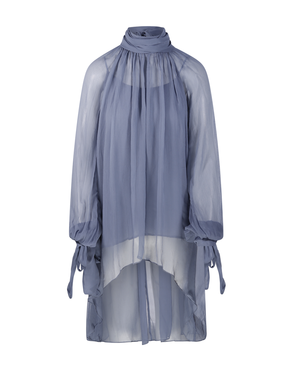 SEMI SHEER TIE DETAILED TOP