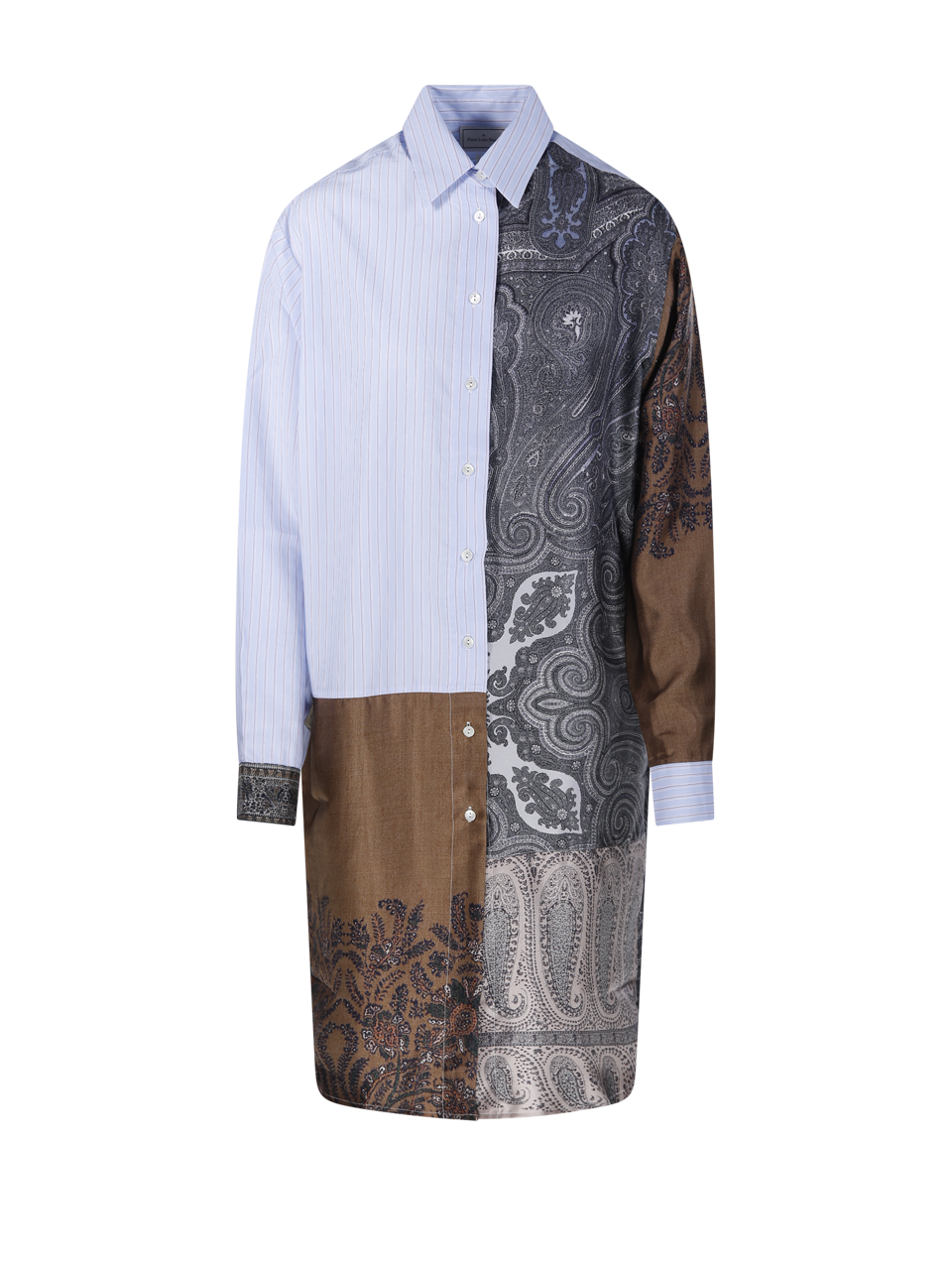 WOMAN PIERRE LOUISE MASCIA BLUE COTTON ALOE LONGSLEEVE SHIRT