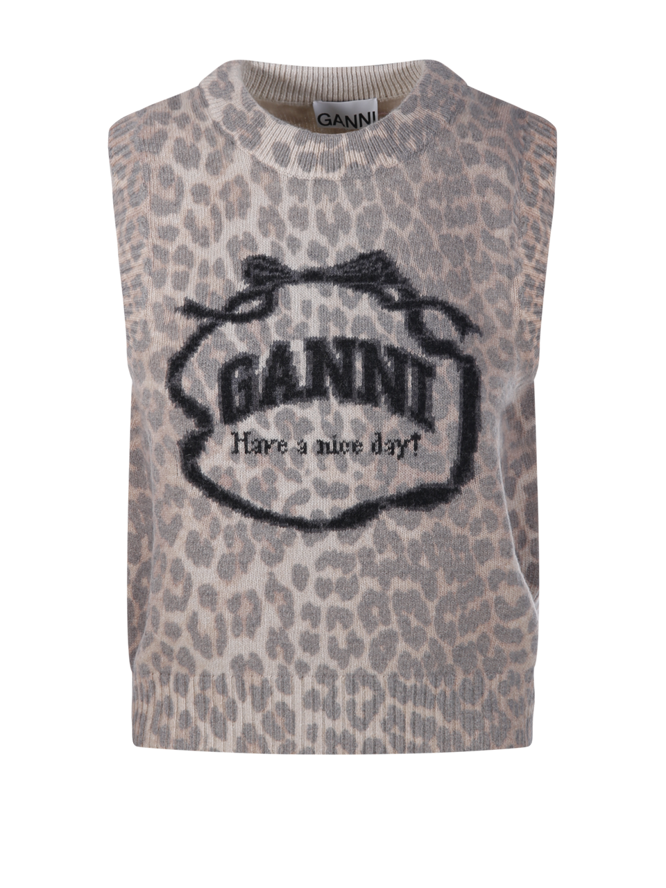 WOMAN GANNI MULTICOLOR WOOL GRAPHIC VEST